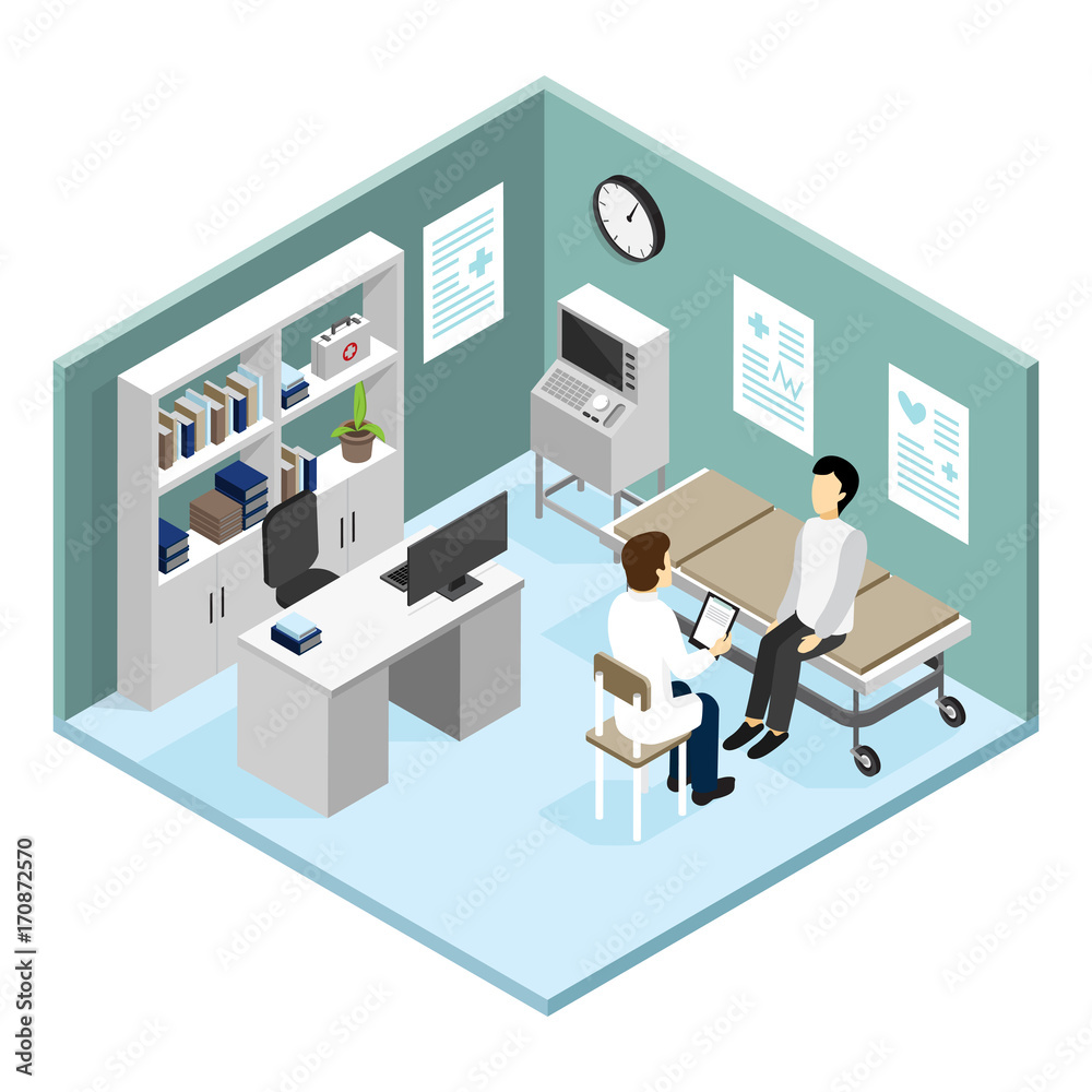 Patient In Doctors Office Vector Illustration