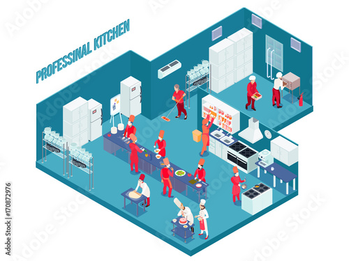 Professional Kitchen Isometric Illustration