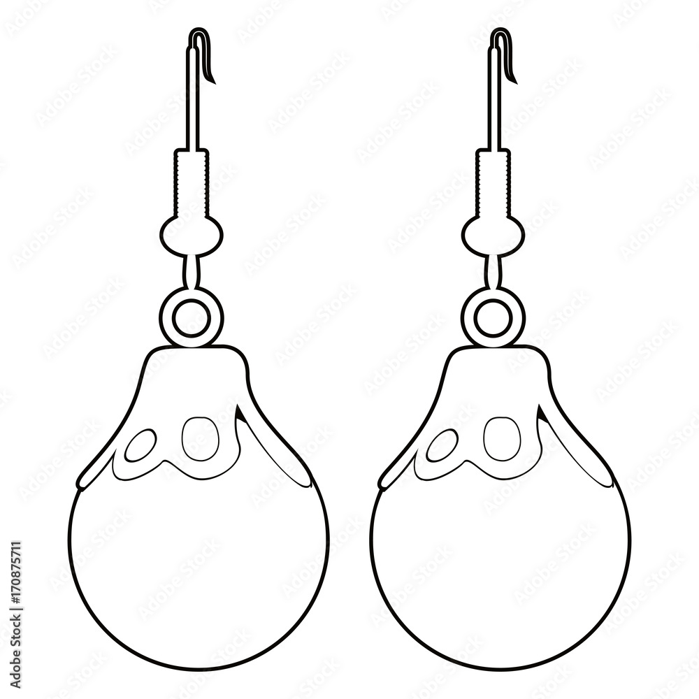 Isolated earrings outline