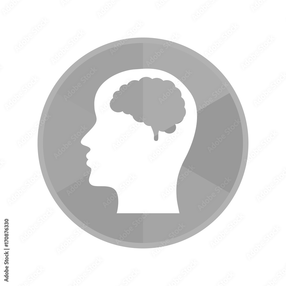 Kreis Icon - Gehirn im Kopf