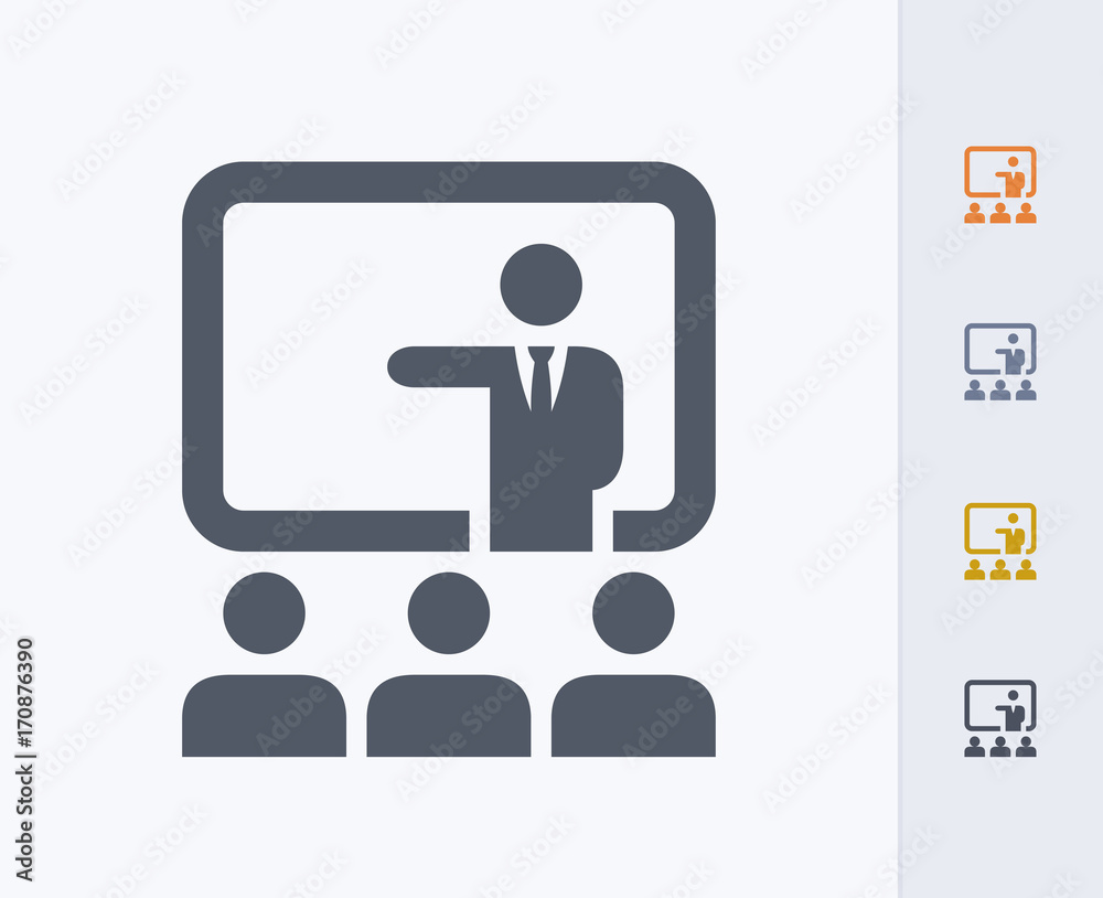 Businessman & Audience - Carbon Icons. A professional, pixel-perfect icon designed on a 32x32 pixel grid and redesigned on a 16x16 pixel grid for very small sizes.