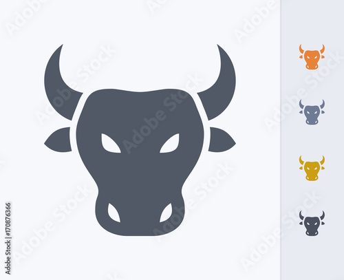 Bull Head - Carbon Icons. A professional, pixel-perfect icon designed on a 32x32 pixel grid and redesigned on a 16x16 pixel grid for very small sizes.