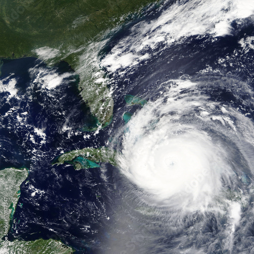 Hurricane Irma heading towards Bahamas and Miami, Florida - Elements of this image furnished by NASA