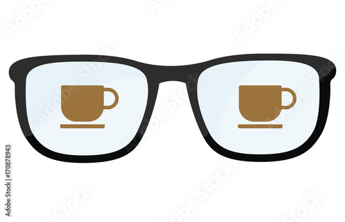 Brillengläser mit Tasse