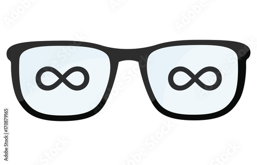 Brillengläser mit Unendlichkeit Schleife