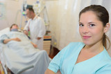 smiling nurse in a hospital