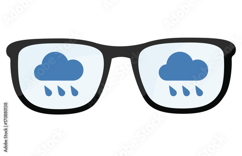Brillengläser mit Regenwolke