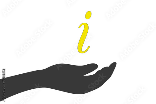 Hand hält Information