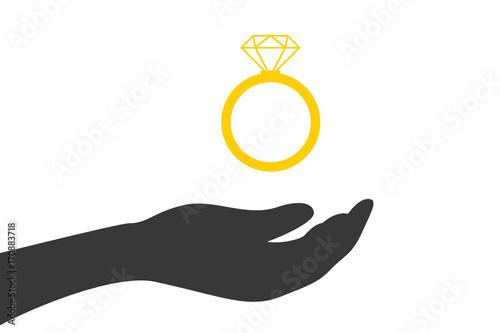 Hand hält Ring