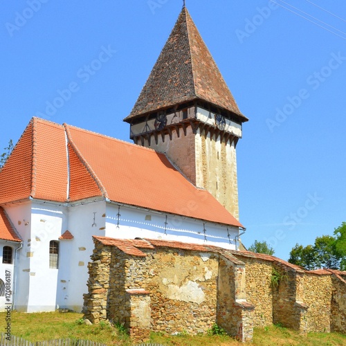 Fortified medieval saxon evangelic church  in Veseud, Zied, a village in the Sibiu County, Transylvania, Romania, first attested in 1379 photo