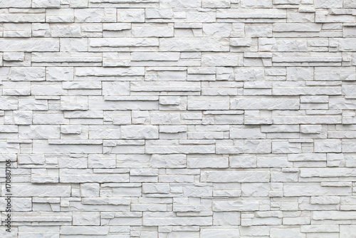 Background of white stones, decorative wall surface