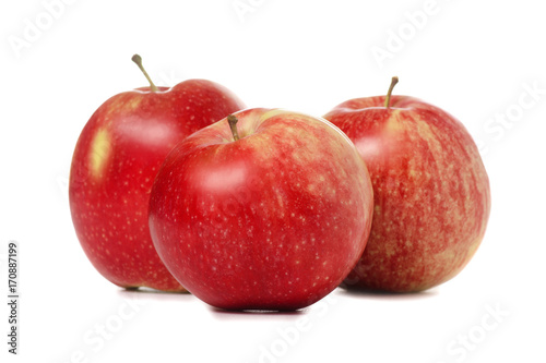 Three red apples