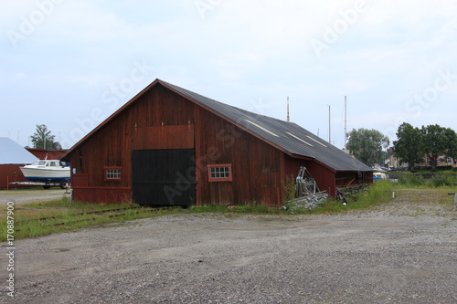 rustic shed with gates and rails