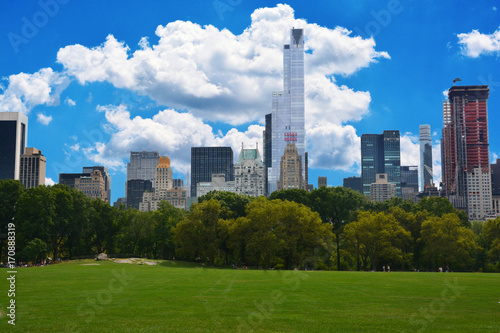 Central Park neighborhood in a summer day 
