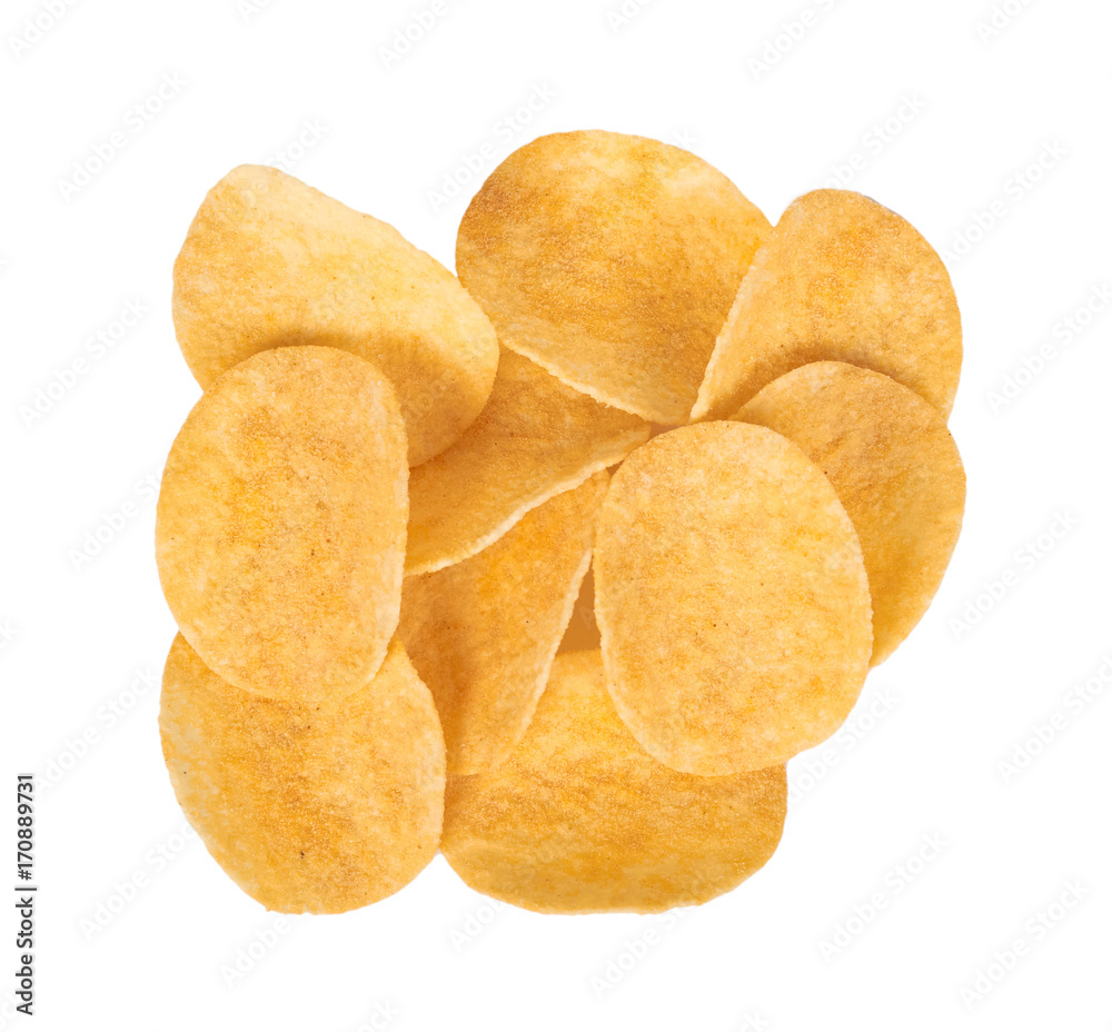 delicious Potato chips isolated on white background delicious Potato chips isolated on white background