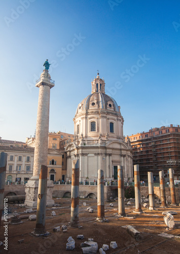 Trajan's Column and Churches of Santa Maria di Loreto © Alexander Ozerov