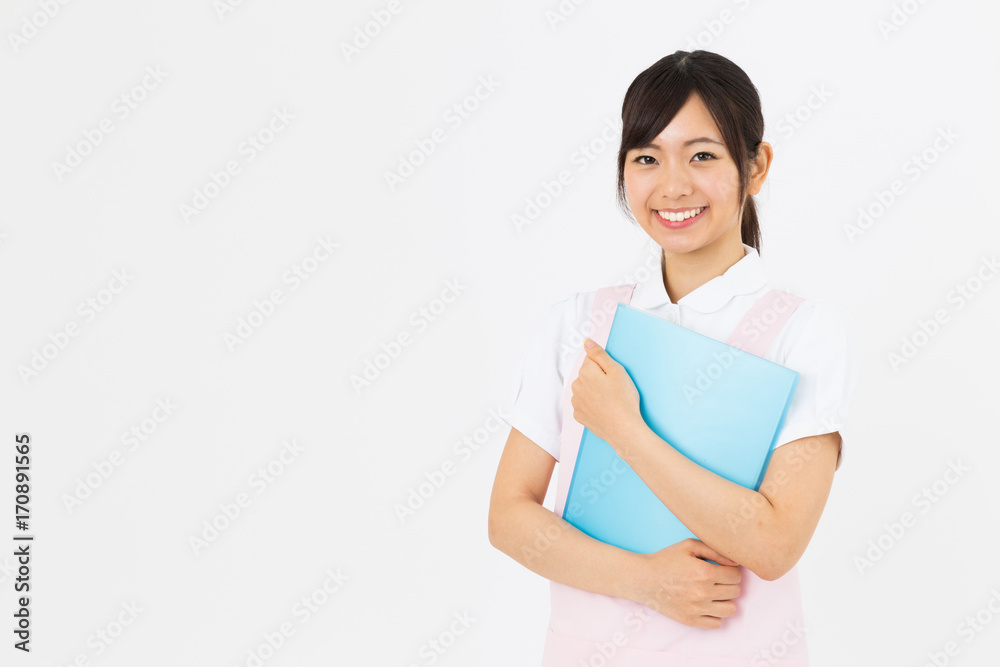 portrait of asian nurse isolated on white background portrait of asian nurse isolated on white background