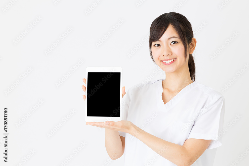 portrait of asian nurse isolated on white background portrait of asian nurse isolated on white background