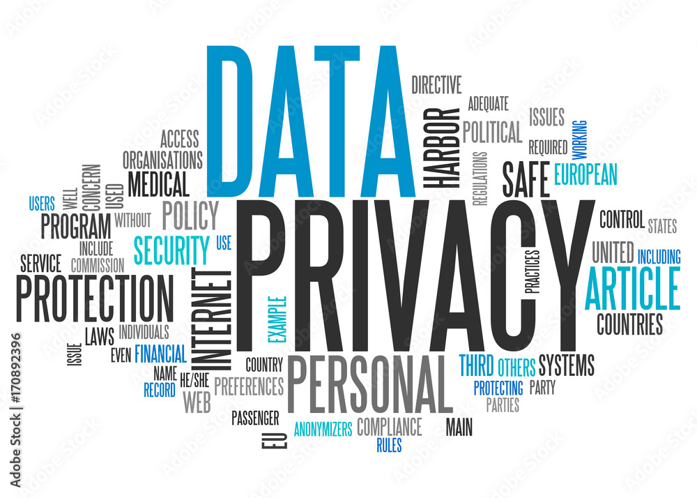 Obraz premium Word Cloud Data Privacy