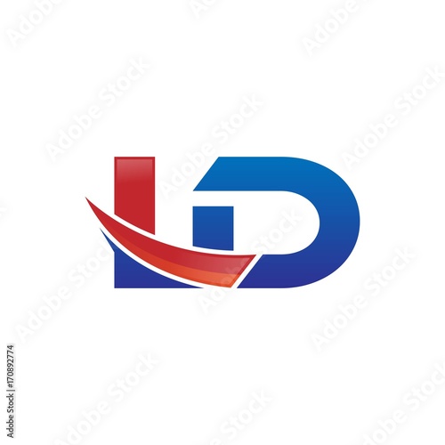 modern vector initial letters logo swoosh ld red blue Free Download modern vector initial letters logo swoosh ld red blue - GFXLoad