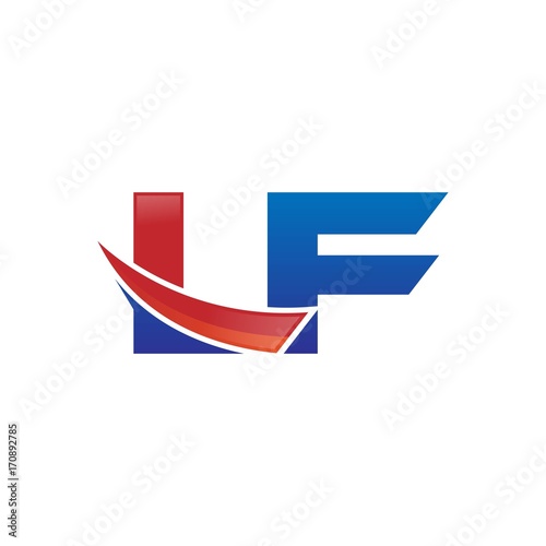 Free Download modern vector initial letters logo swoosh lf red blue - GFXLoad