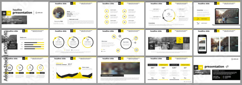 Yellow presentation templates elements on a white background. Vector infographics. Use in Presentation, flyer and leaflet, corporate report, marketing, advertising, annual report, banner.