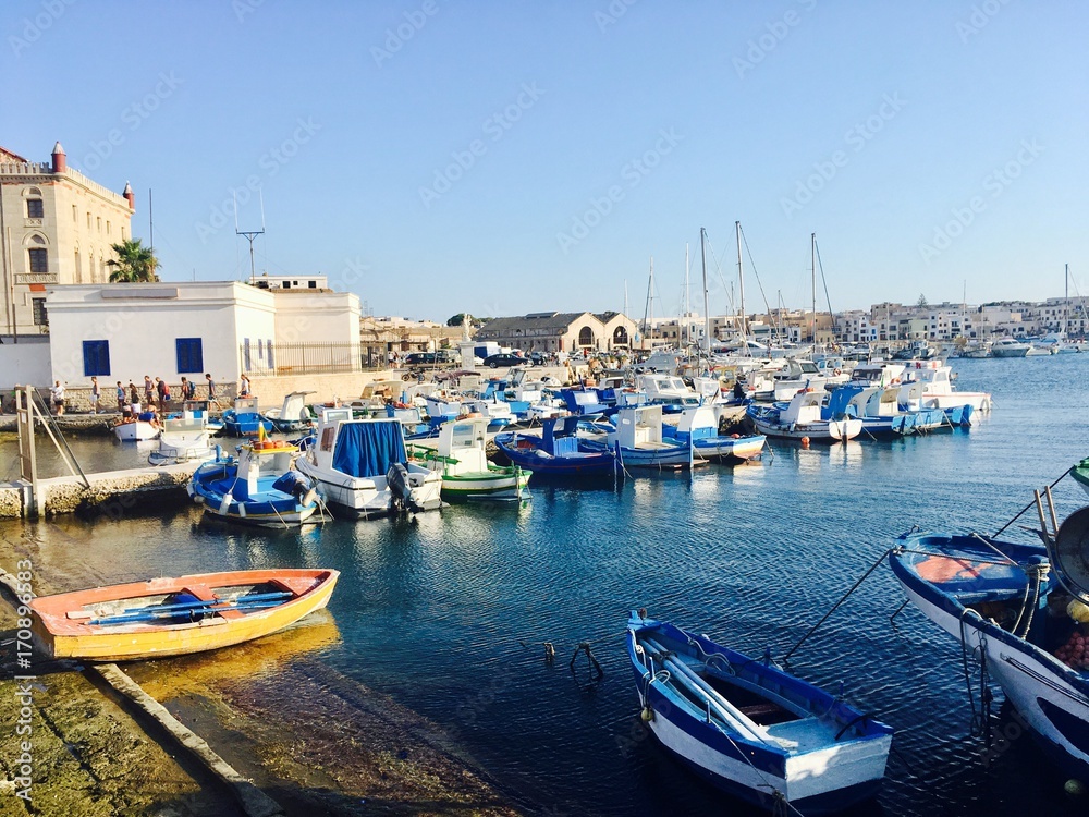 View of Favignana harbor (Sicily, Italy)