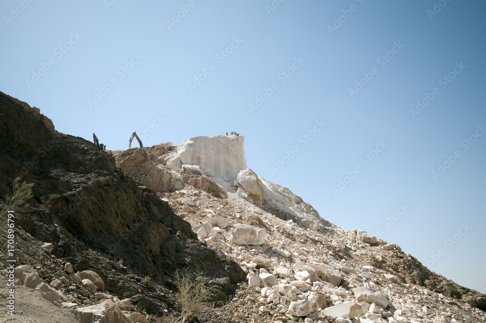 Fototapeta premium marble quarry in Hajar mountains, Oman
