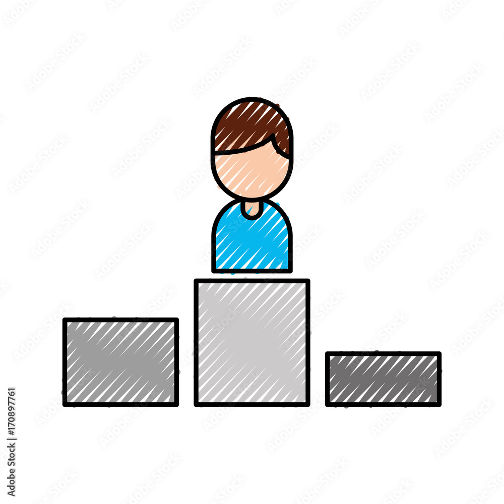 business man on winner podium leader first vector illustration business man on winner podium leader first vector illustration