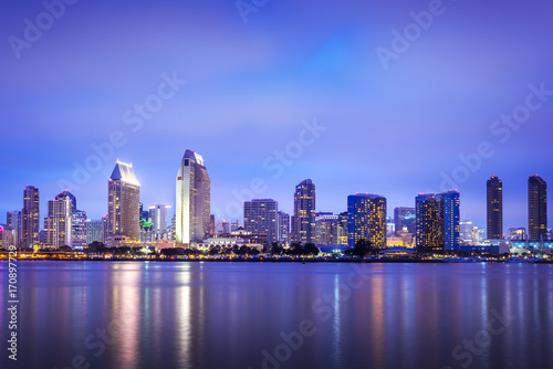San Diego  California  USA downtown skyline at the Embarcadero