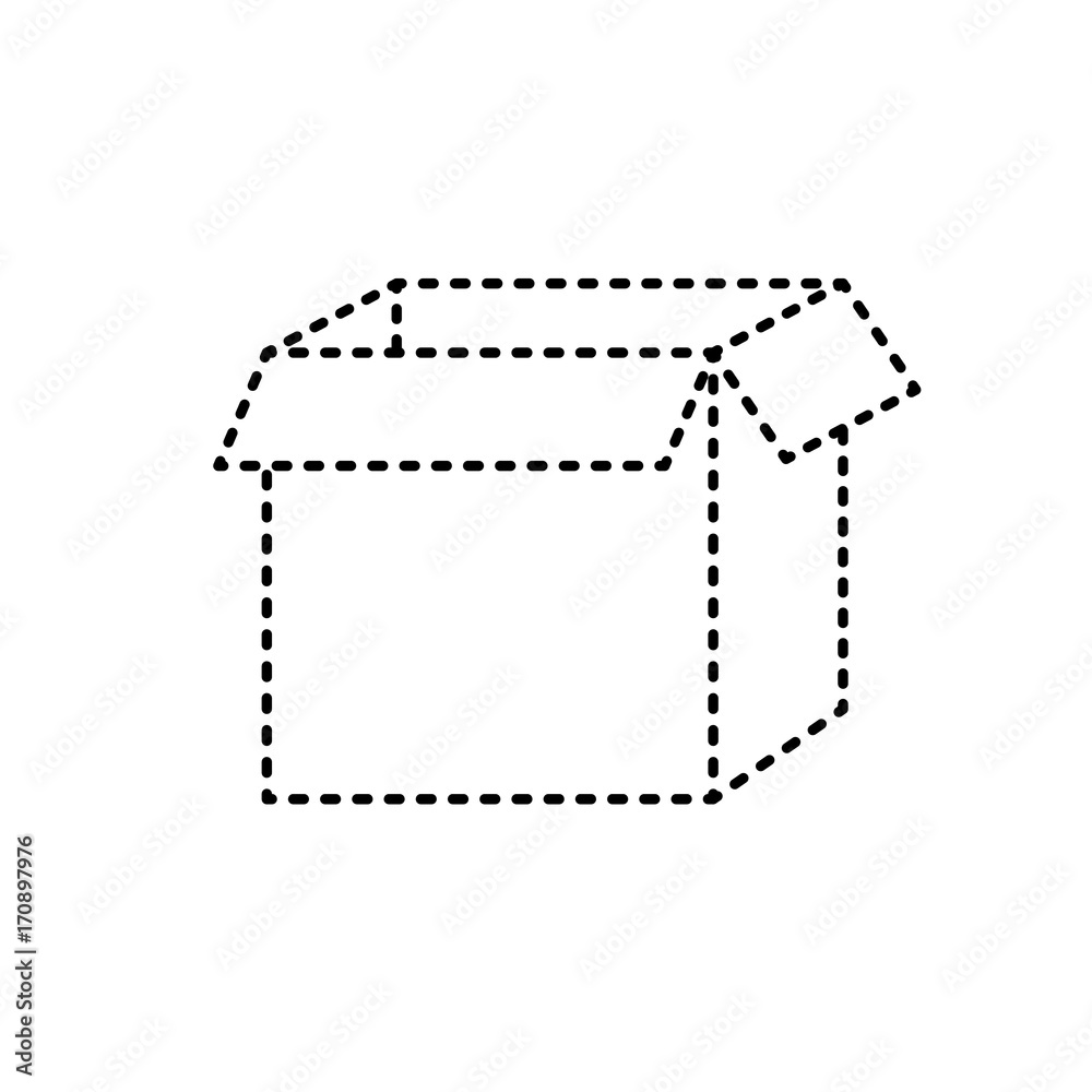 dotted shape square box package open design vector illustration Stock  Vector | Adobe Stock