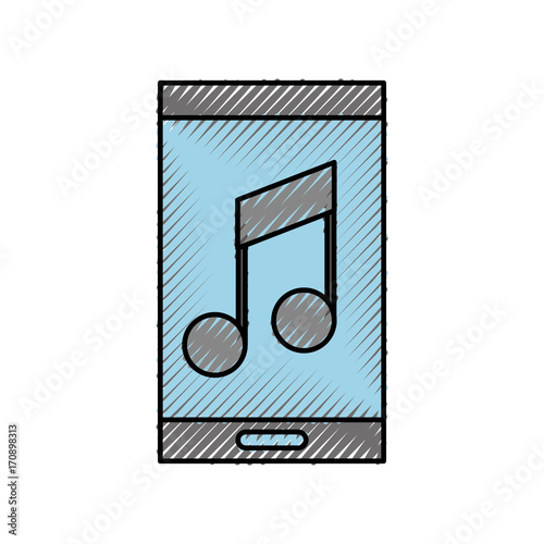 smartphone music online app message chat icon vector illustration