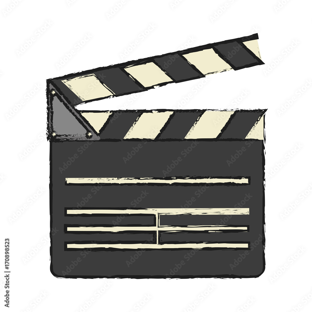 Fototapeta premium clapperboard cinema icon image vector illustration design
