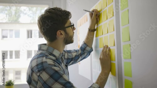 Creative young man planning startup business.