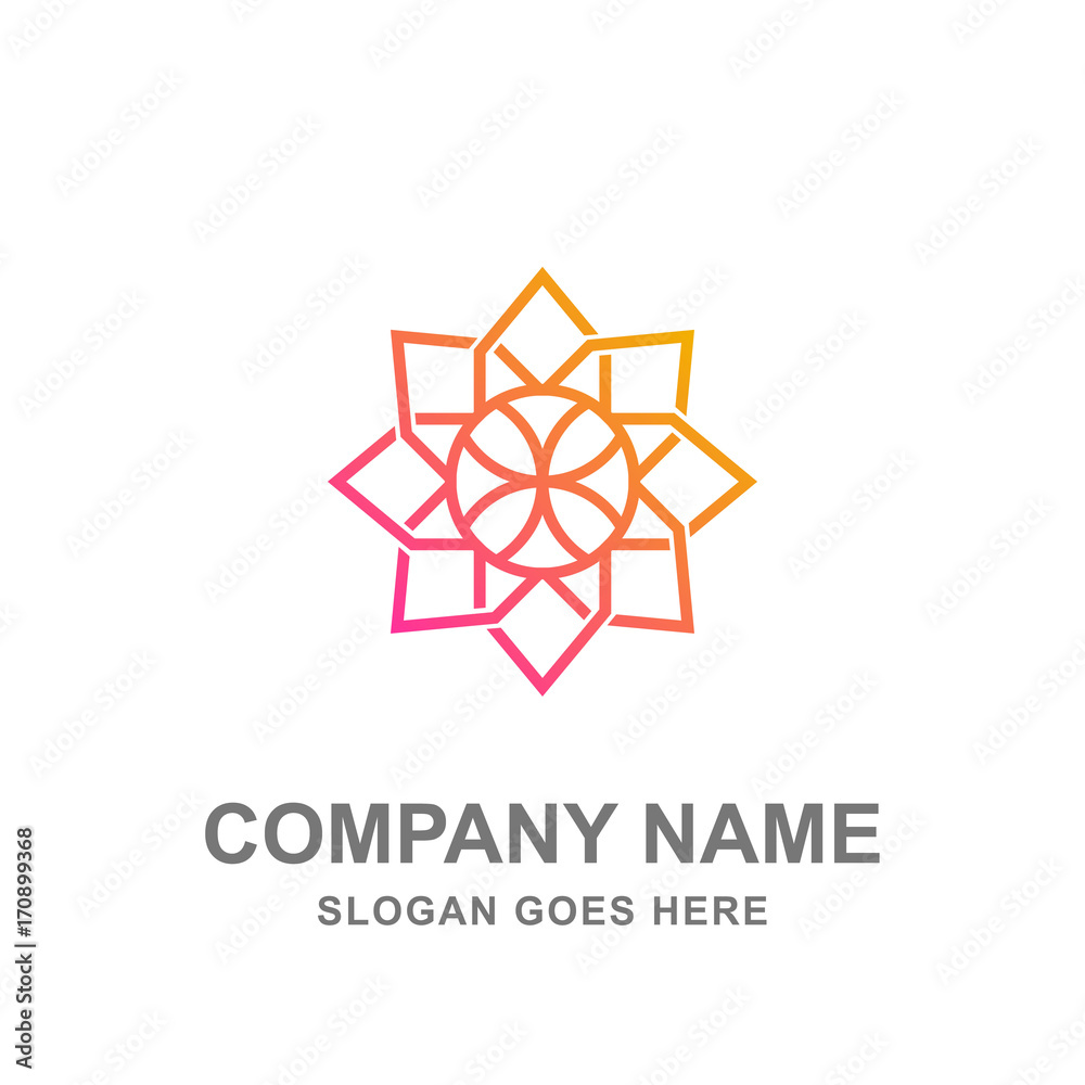 Geometric Ornament Flower Abstract Logo Vector Geometric Ornament Flower Abstract Logo Vector