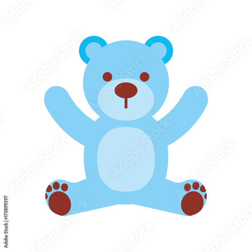 baby shower teddy boy toy animal vector illustration