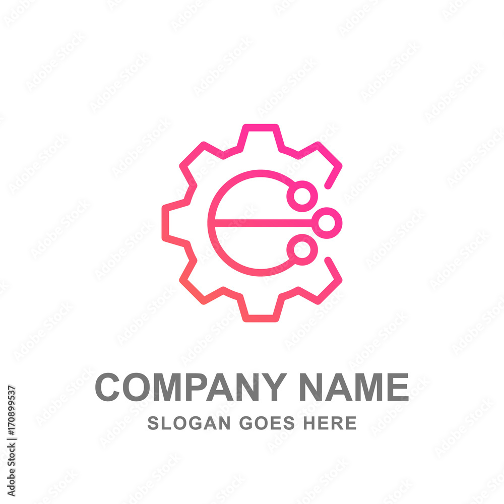 Fototapeta premium Technology Engineering Gear Logo Vector Design 