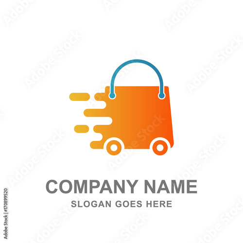 Delivery Shop Online Store Market Logo Vector 