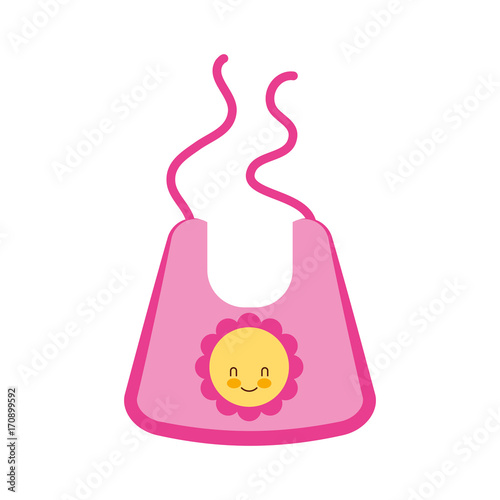 baby girl bib shower clothes cute icon vector illustration