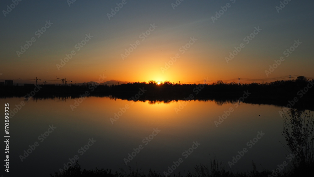 Zhangye Lake Sunset