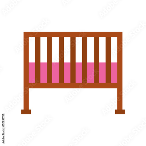 cot baby shower furniture infant symbol vector illustration