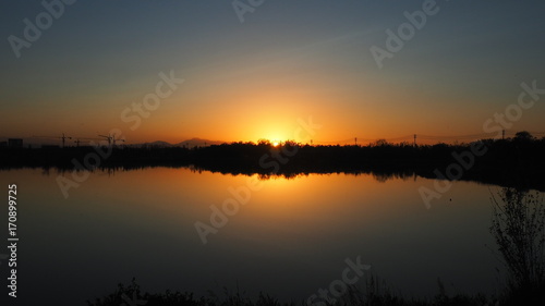 Zhangye Lake Sunset