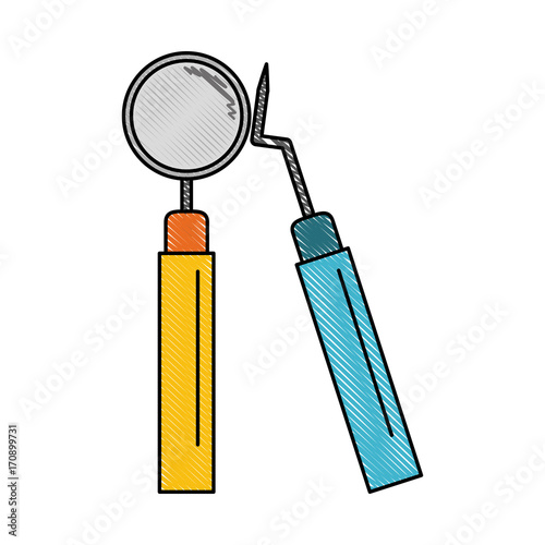 Odontology equipment tools icon vector illustration graphic design