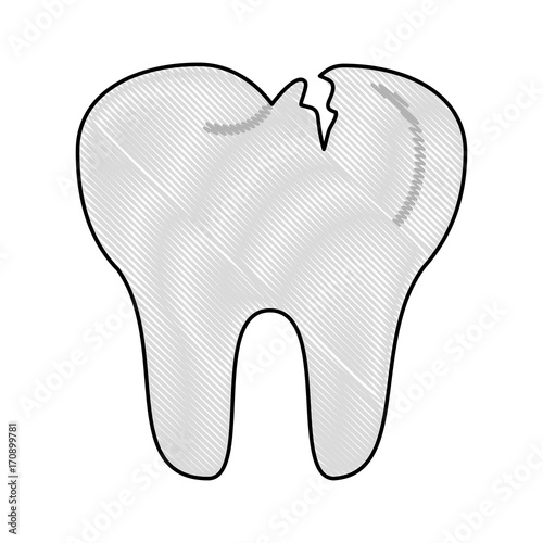 Tooth broken isolated icon vector illustration graphic design