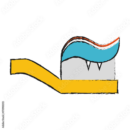 Toothbrush dental hygiene icon vector illustration graphic design