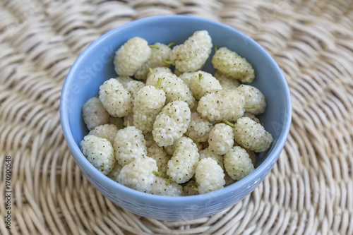 Fresh white mulberry photo