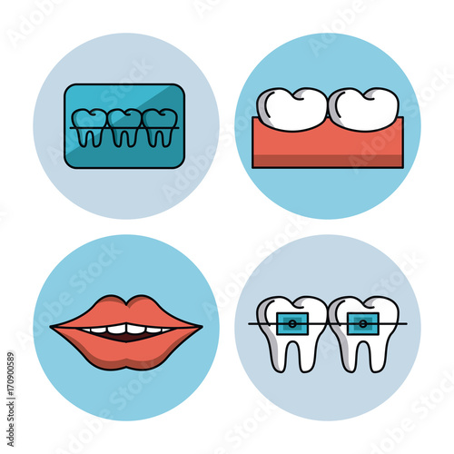 Odontology icons set icon vector illustration graphic design