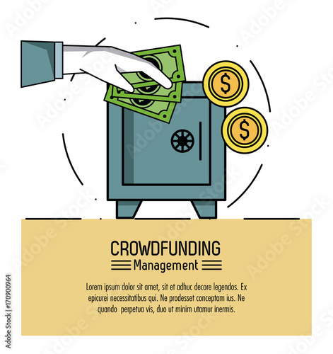 Crowfunding management infographic icon vector illustration graphic design photo