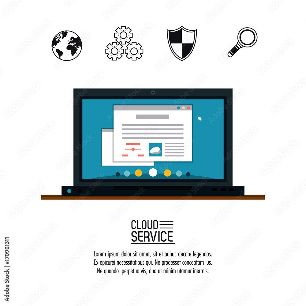 Cloud computing service icon vector illustration graphic design Cloud computing service icon vector illustration graphic design