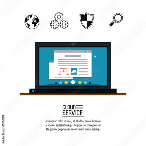 Cloud computing service icon vector illustration graphic design